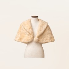 Champagne Mink Fur Bridal Cape Vintage Wedding Wrap Kastoria