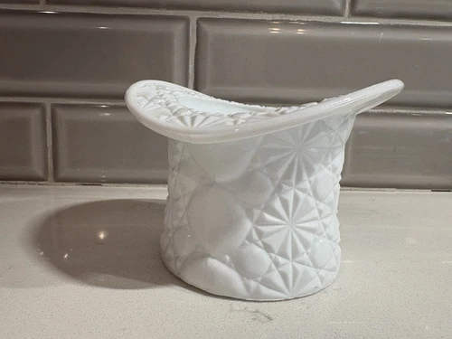 Vintage Westmoreland Top Hat White Milk Glass Vase Toothpick Holder
