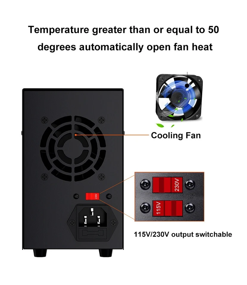 30V~160V 2~10A Adjustable Variable Lab DC Power Supply Bench Power Switching - Image 3 of 4