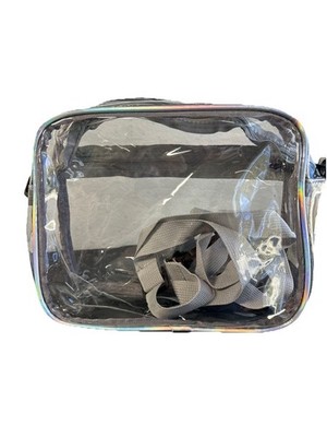 Stadium Approved clear tote bags for women, 9in, X7in X3 In Multicolored Trim