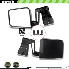 Driver Side Left Door Manual Side View Mirror For 1987-02 Jeep Wrangler Lh