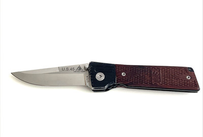 Lone Wolf U. S. 45 Folding Pocket Knife 440C Rosewood USA