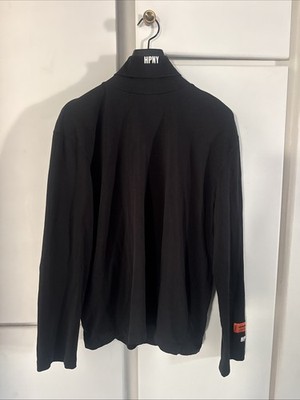 Heron Preston Black Turtleneck Logo Sweater Men's Size Large