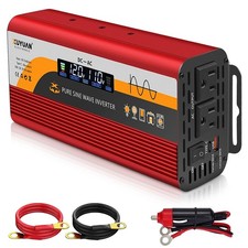 1000W Pure Sine Wave Inverter, 12V/24V AutoDetect, 50Hz/60Hz Switchable, LCD ...