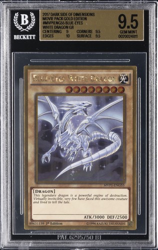 2017 YU-GI-OH! THE DARK SIDE OF DIMENSIONS BLUE-EYES WHITE DRAGON BGS 9.5