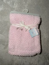 Elements of Style Baby Blanket Solid Pink Waffle Textured Plush Lovey Runt 1478