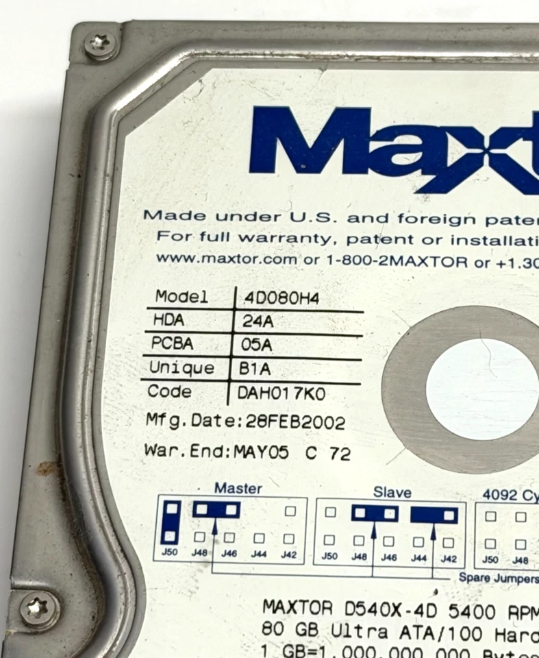Maxtor DiamondMax D540X 4D080H4 80GB IDE hard drive. - Image 2 of 4