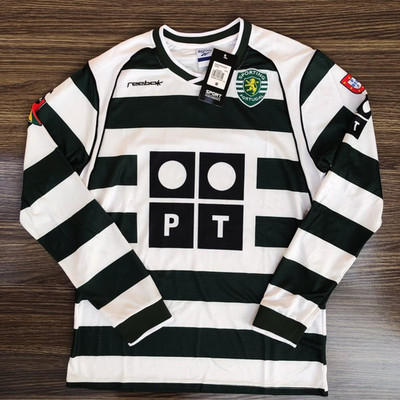 C.Ronaldo #28 Sporting CP Home Jersey 2001/03 Long Sleeve Men s jerseys  size XL