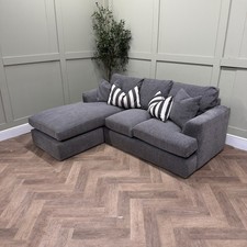 Charcoal - Next Parker Reversible Chaise Sofa - Delivery Available