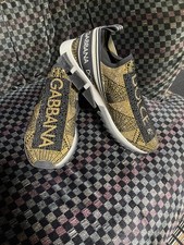 Dolce&Gabbana Men 8.5US Sorrento Sneakers Swarovski Made In Italy Gold Color