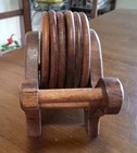 Vintage 7 Piece Hand Carved Wood Turtle Coaster Set, Souvenir  — photo 2