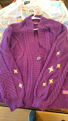 Speak Now Taylor's Version Taylor Swift Purple Cable-Knit V-Neck Cardigan M/L