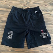 GTL4 Boys Black Athletic Shorts M White Graphics Sports Workout Activewear 88