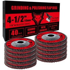 FOXBC 4 1/2 inch Ceramic Flap Disc for Angle Grinder, 40 Grit, Type 29,... 