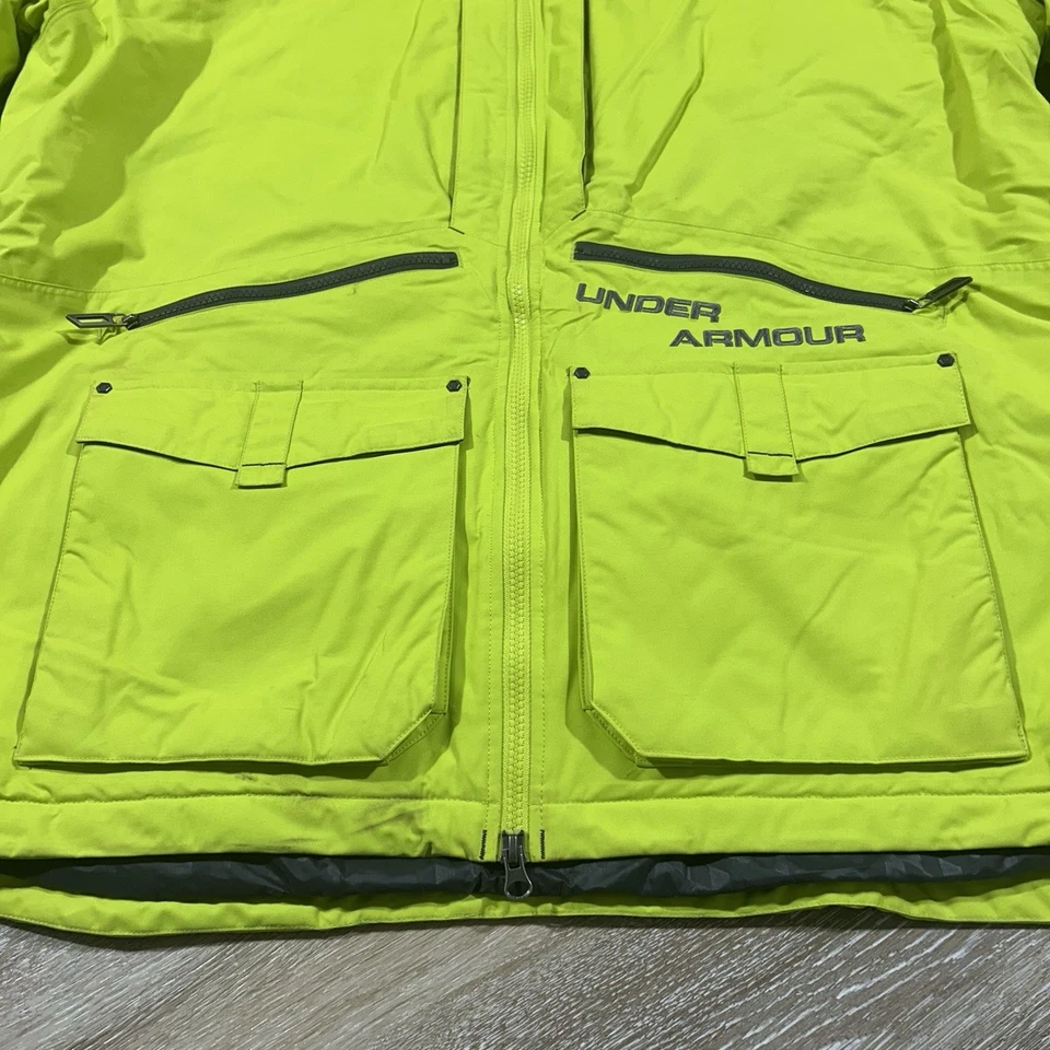 Under Armour Sonic Vigor Snowboard Ski Skiing Jacket Men’s XL Lime Green Pockets - Image 2 of 4