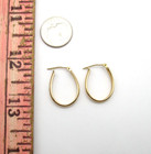 14K Yellow Gold Oval Hoop Earrings 0.9 Gr [E371] — photo 4