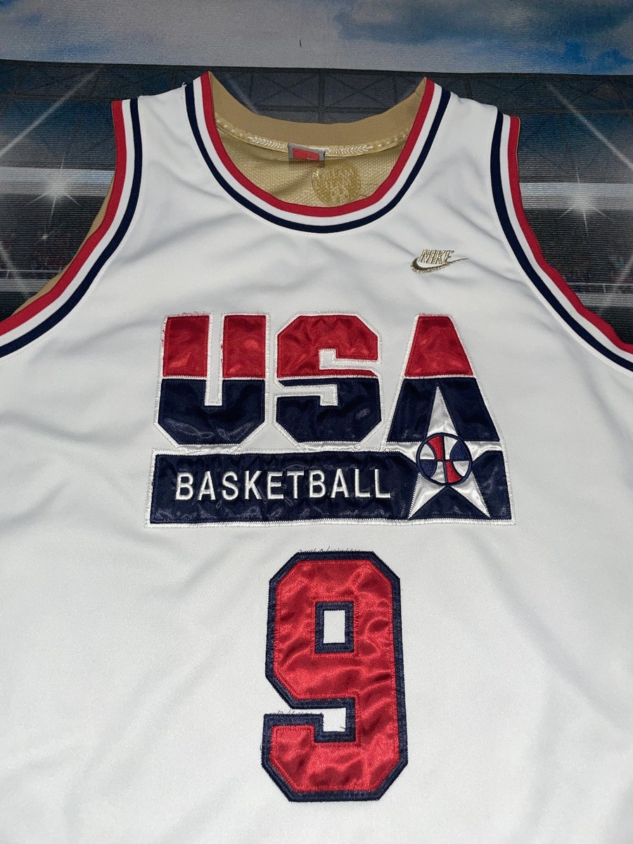 Vintage USA Nike Michael Jordan #9 Dream Team White Jersey Sz 2XL