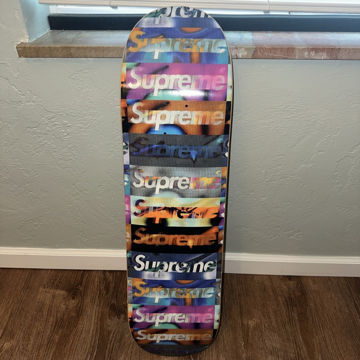 Supreme Distorted Logo Skateboard Deck Black SS20 8.5 | eBay