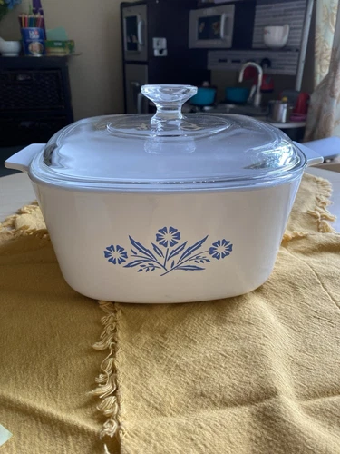 Pyrex Corning Wear Blue Cornflower Vintage Corningwear Dish & Lid