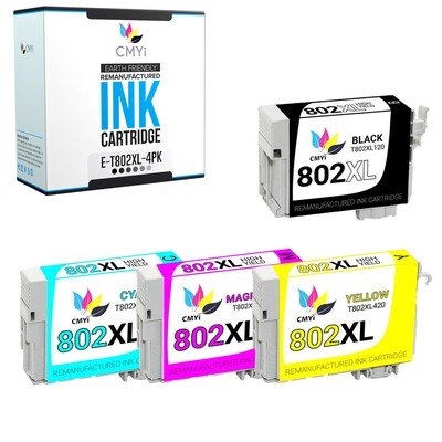 802XL CMYi Black Color Ink Lot for Epson 802 XL Fits Workforce Pro EC-4020 4030
