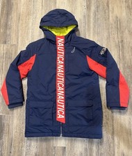 NAUTICA KIDS WATER RESISTANT NAVY/RED SIZE LARGE 14/16 NYLON WINTER JACKET COAT