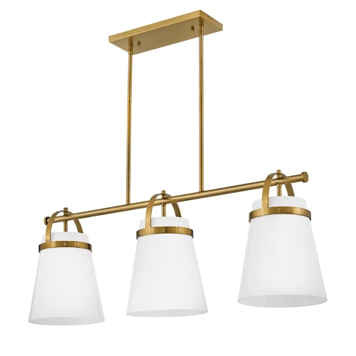 Large Three Light Linear Chandelier - Picture 3 of 6