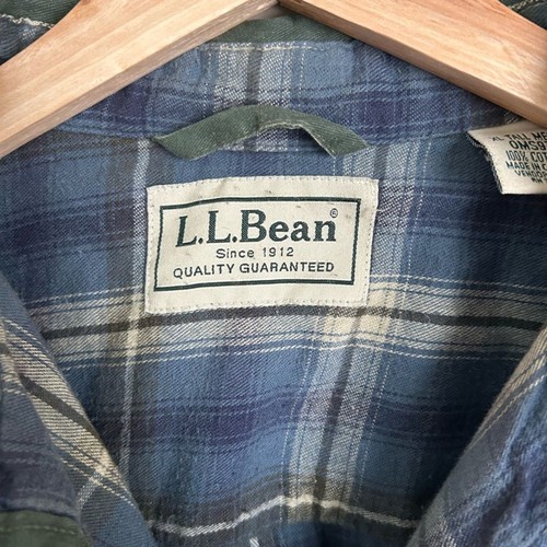LL Bean green button down shirt / flannel lined shacket XL Tall - Picture 3 of 9