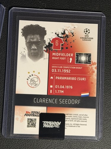 Clarence Seedorf 9/10 Topps Total Football Black Silverware UCL Ajax SSP