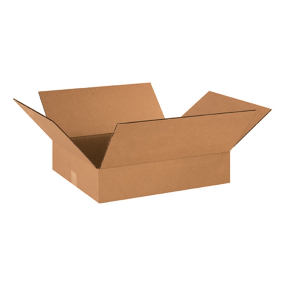 BOX USA 18164 Flat Corrugated Cardboard Box 18" L x 16" 18x16x4 inches, Kraft