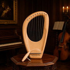 Handmade Beech Wood 10 String Pentatonic Lyre Harp with Tuning Key