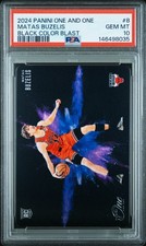 2024 PANINI ONE AND ONE BLACK COLOR BLAST #8 MATAS BUZELIS PSA 10 POP 2