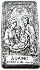 10 oz Silver Art Bar 999 - Nativity -Exclusive - Adamo Metals 73.92 per troy oz