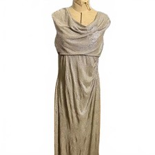 Ralph Lauren Gold Maxi Evening Dress Size 10