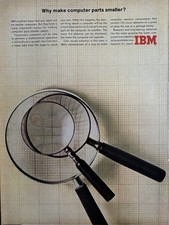 1962 IBM Original Vintage Advertisement Why Make Computer Parts Smaller Print Ad