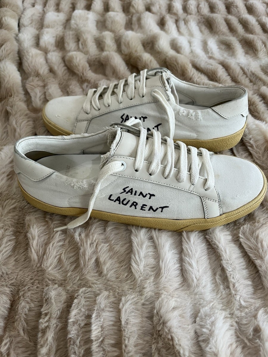 Saint Laurent Court Classic DistressedSneakers - Size 39 US 9 | eBay