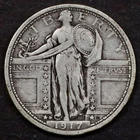 1917-D Type 1 25c Standing Liberty Quarter - VF