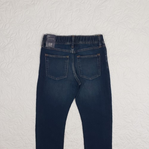 NWT Gap Pull-On Jeans Boys L Stretch Slim Dark Blue Wash Faded Denim Large - Picture 8 of 24