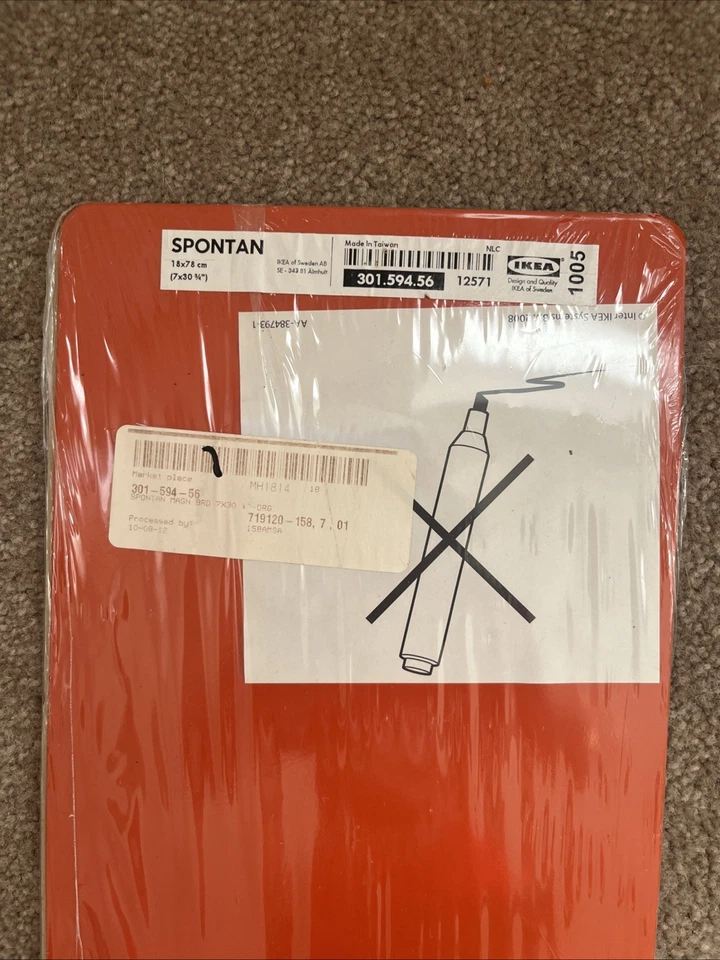 NEW 2008 Rare IKEA ORANGE SPONTAN Magnetic Message Wall Board 7x30 - Image 2 of 4