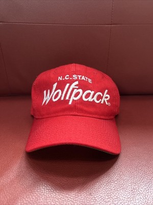 VTG Sports Specialties NC State Wolfpack Script Snapback Hat Red Wool Cap