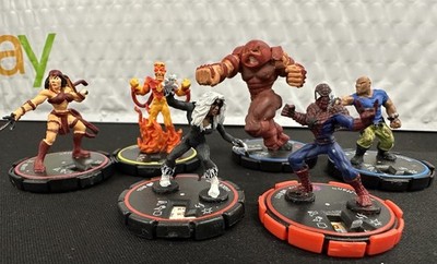 Heroclix Wizkids Lot Of 6 Juggernaut Pyro Henchman Elektra Spiderman Black Cat