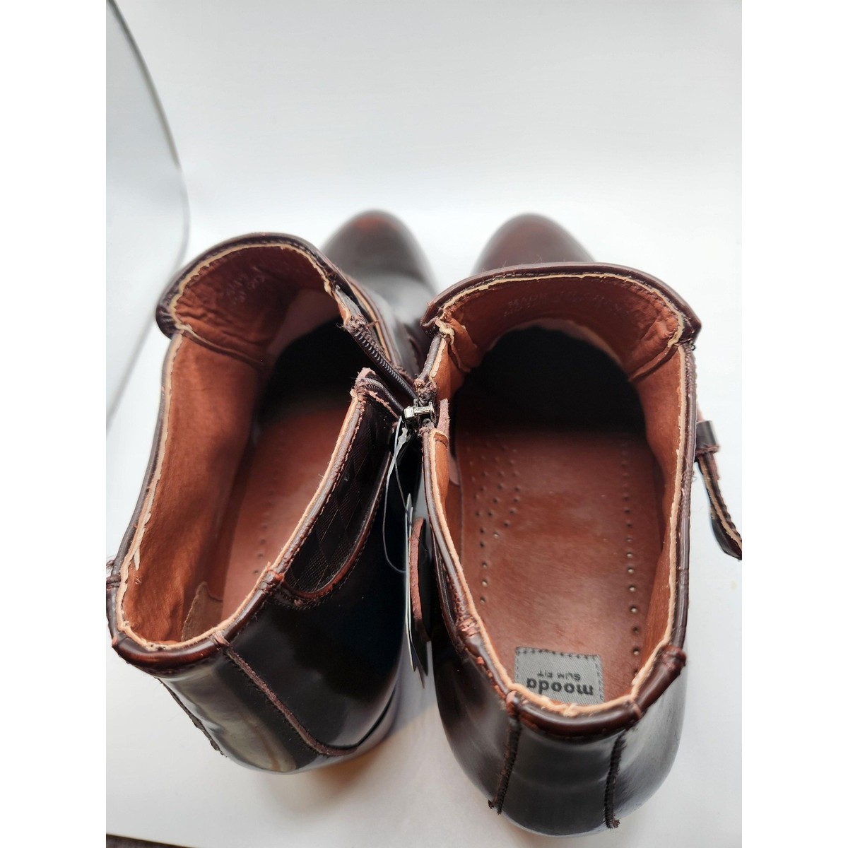 Mooda Boots Mens Size 8.5 Brown Leather Story 106 Ankle Zip Buckle Bootie Mooda Boots Mens Size 8.5 Brown Leather Story 106 Ankle Zip  main image 2