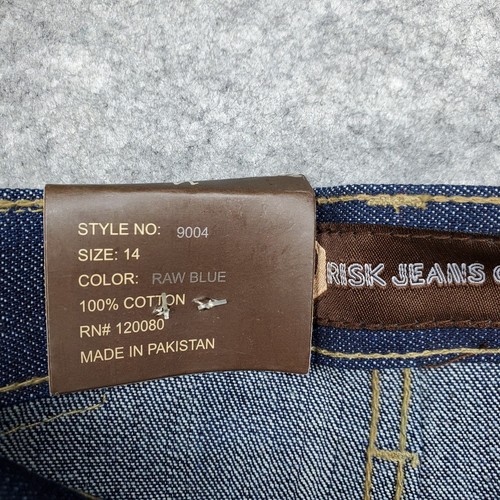 VTG Risk Jeans Co Jeans Youth Boy's Size 14 Dark Blue Wash Denim - NWT - Picture 7 of 12