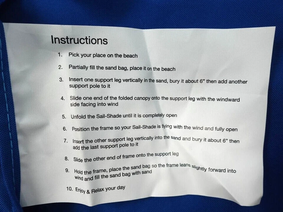 Sombrilla de vela tamaño completo para playa parasol accionada por viento para playa TOTALMENTE NUEVA Foto 4 de 4