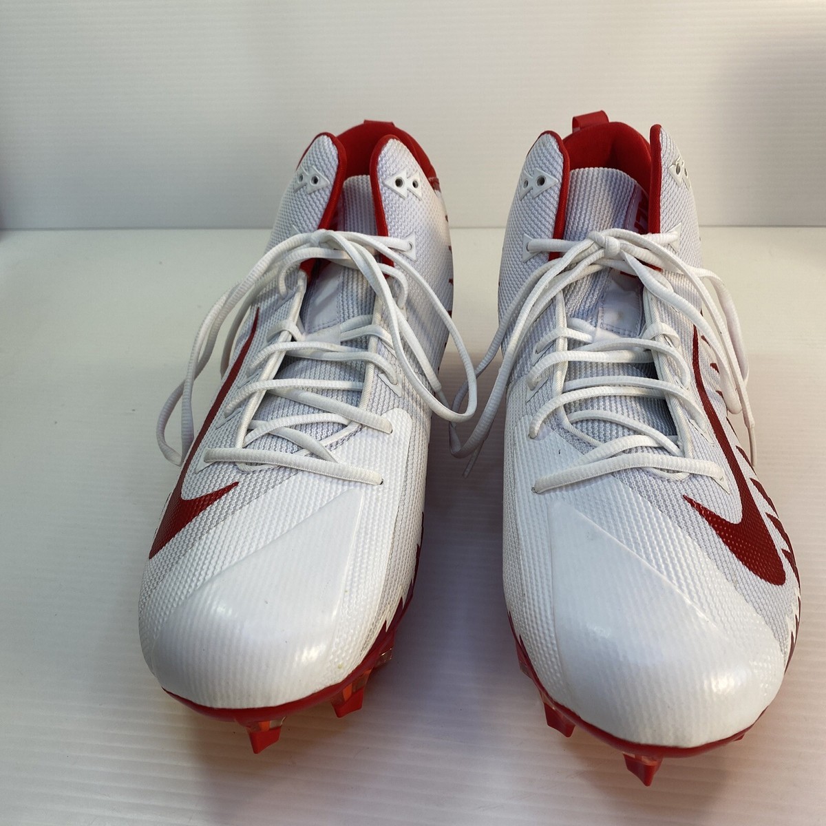 Mens Nike Alpha Menace Pro Football Cleats White Red 871451-168 Sz