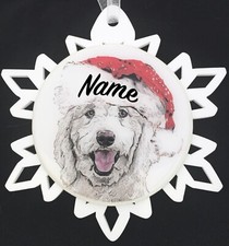 Santa Poodle Dog Christmas Ornament - Free Personalization