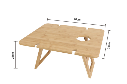 Bamboo Folding Picnic Table, Wine and Snack Table - Picture 6 of 6