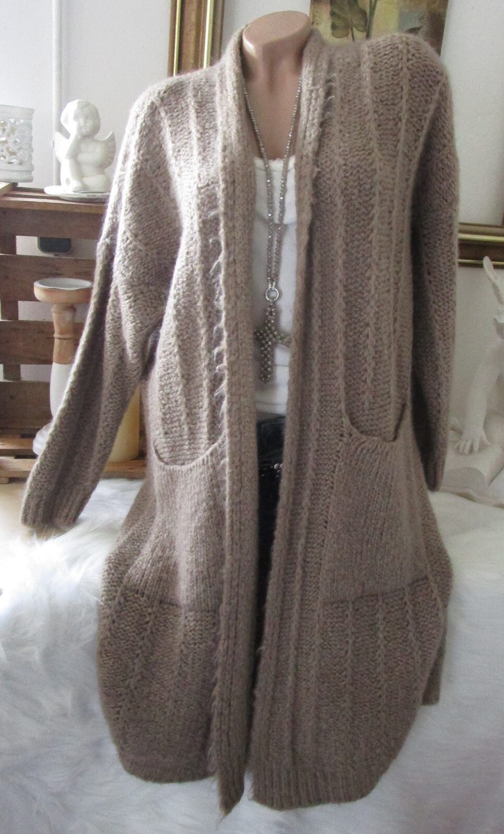 Long Cardigan Grob Strickjacken Damen Lang Cardigan Long
