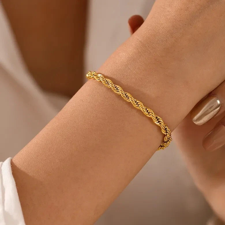 Gold plated shop stainless steel bracelet