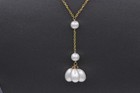 14k Pearl Necklace Wire style Beaded Necklace 14k Yellow Gold — photo 7