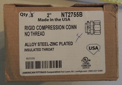 4x 2'' NT2755B Rigid Compression Conn No Thread Alloy Steel, zinc plated
